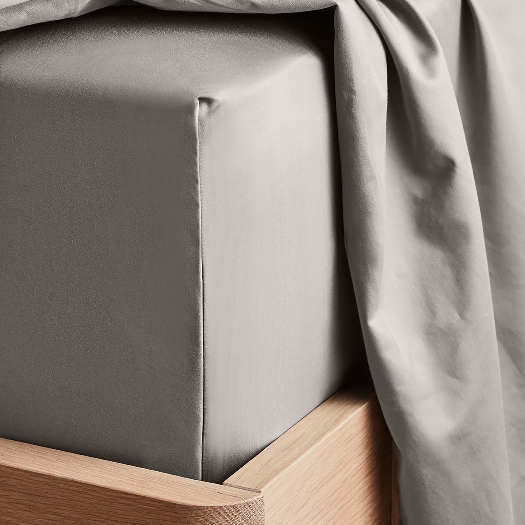 Kings & Queens Egyptian Cotton Classic Hemstitch Starter Bundle Set in Mushroom Fitted Sheet