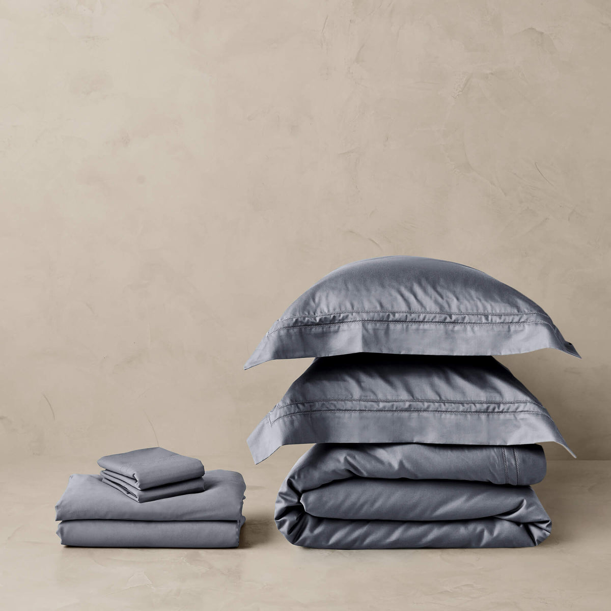 Egyptian Cotton Classic Hemstitch Supreme Bundle - Slate