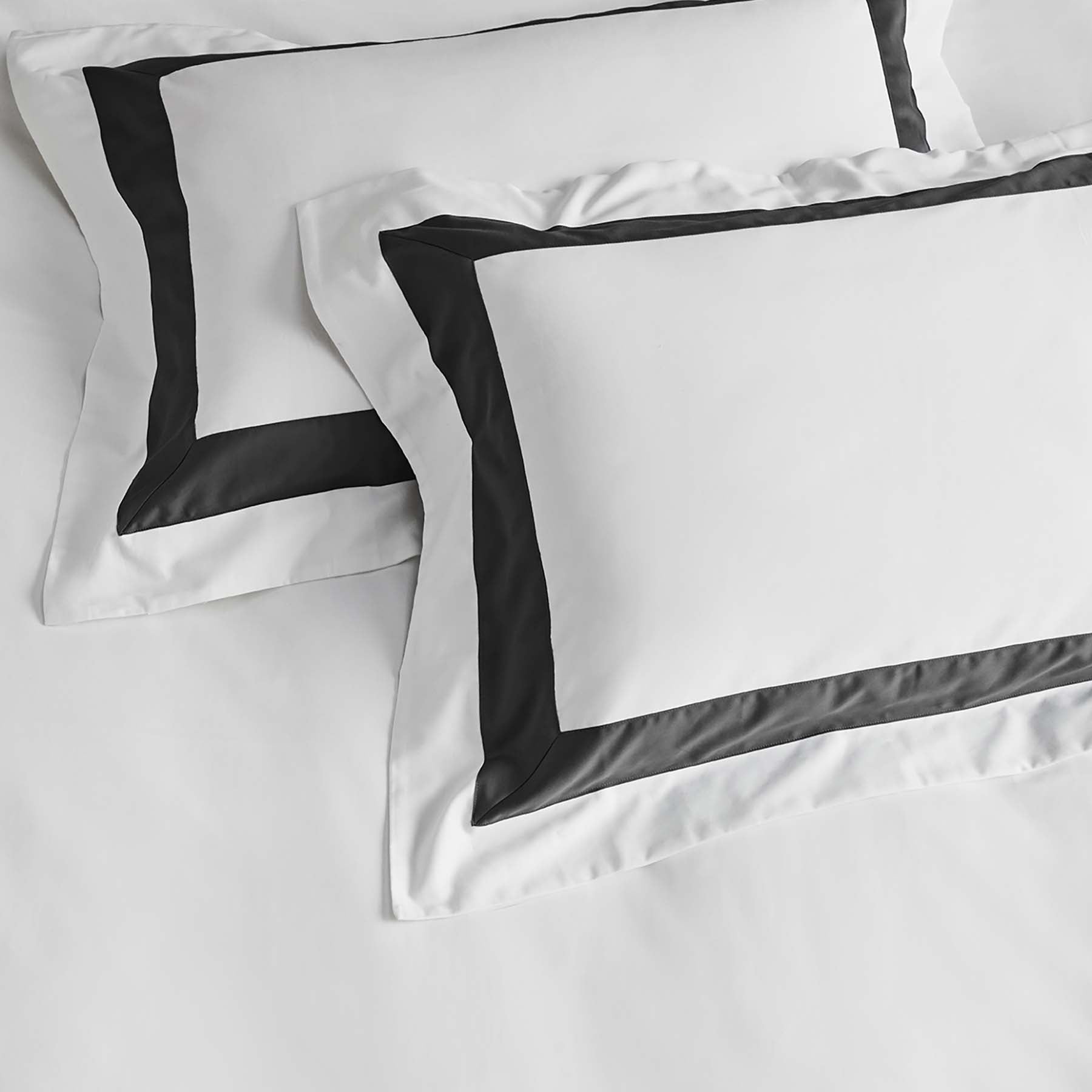 Kings & Queens Egyptian Cotton Signature Cuff Supreme Bundle Set in Charcoal Pillowcase Sham Set