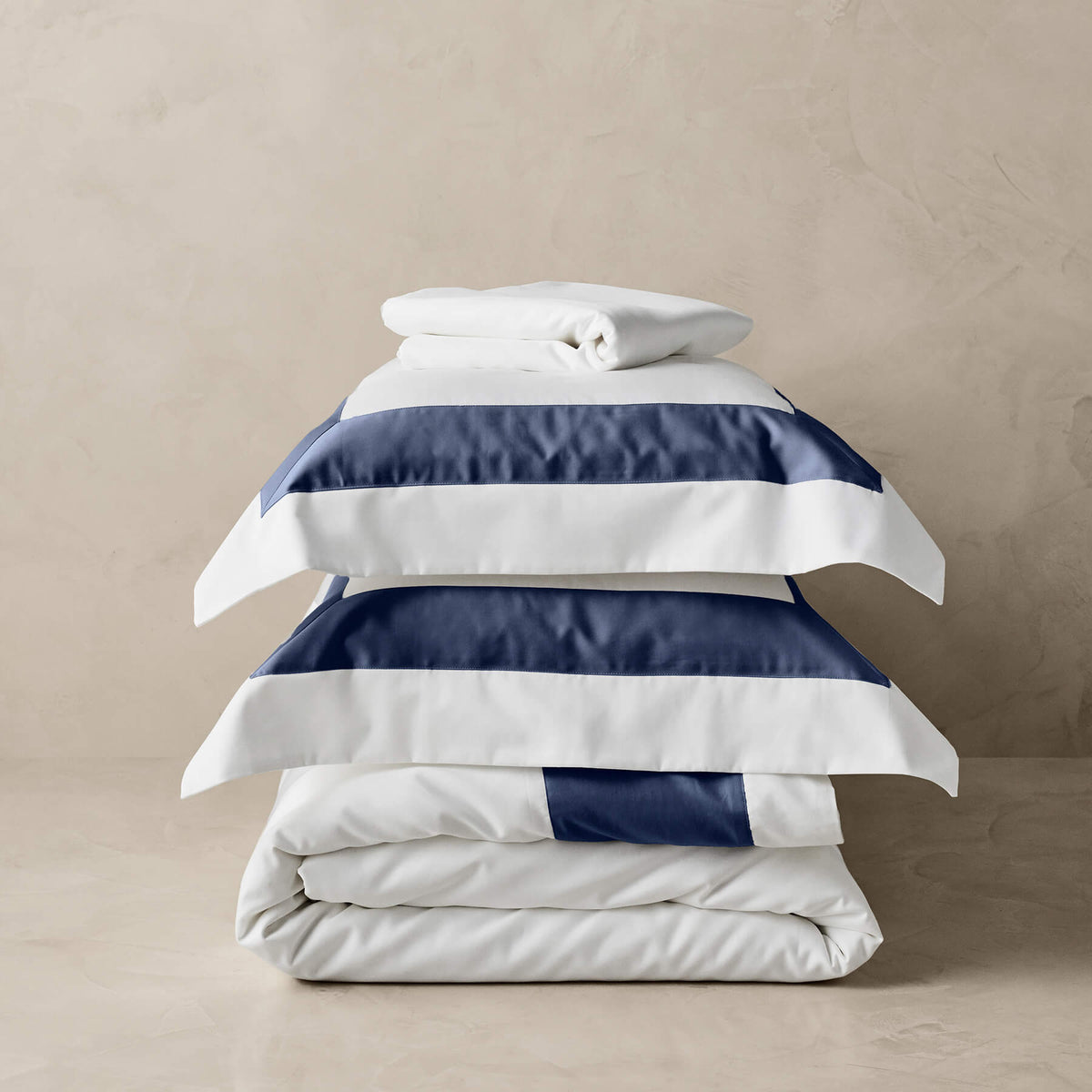 Kings & Queens Egyptian Cotton Signature Cuff Starter Bundle Set in Atlantic Bedding Set