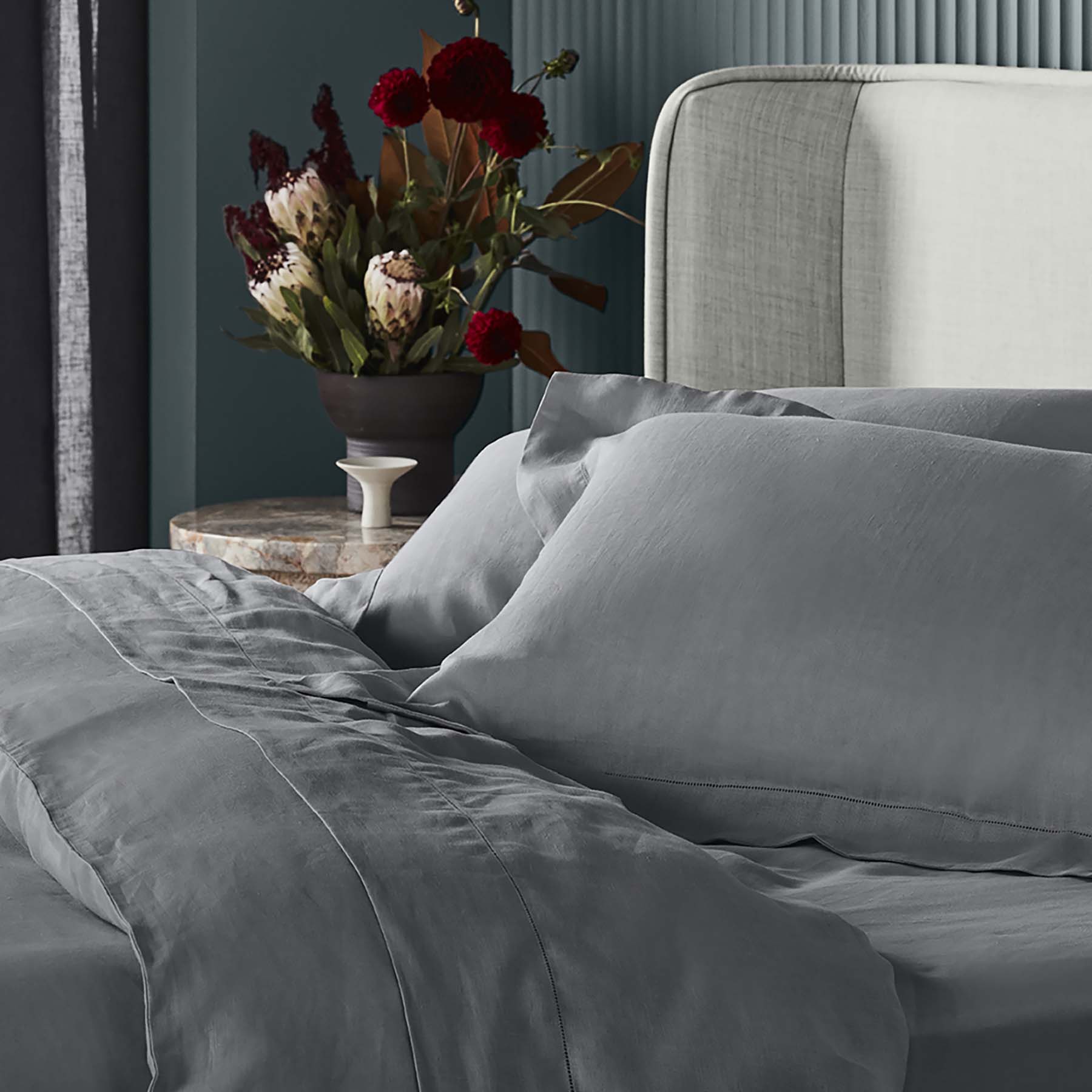 Kings & Queens Vintage Linen Starter Bundle Set in Night Side View