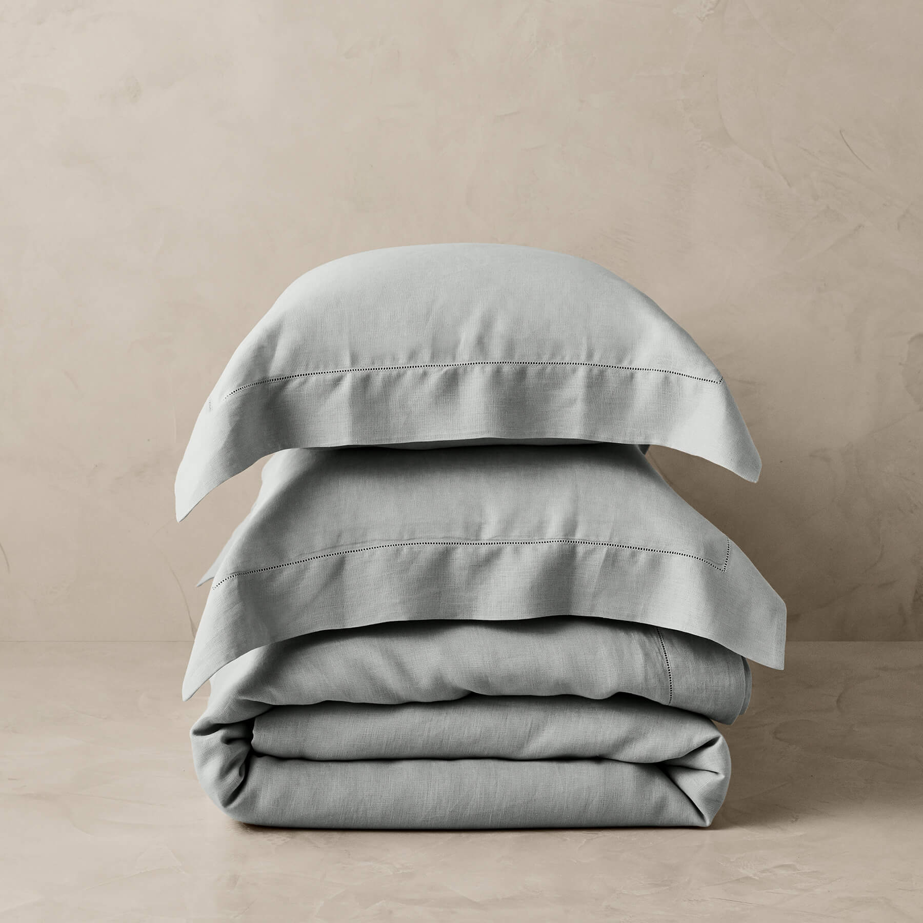 Kings & Queens Vintage Linen Duvet Cover Set in Tin Bedding Set
