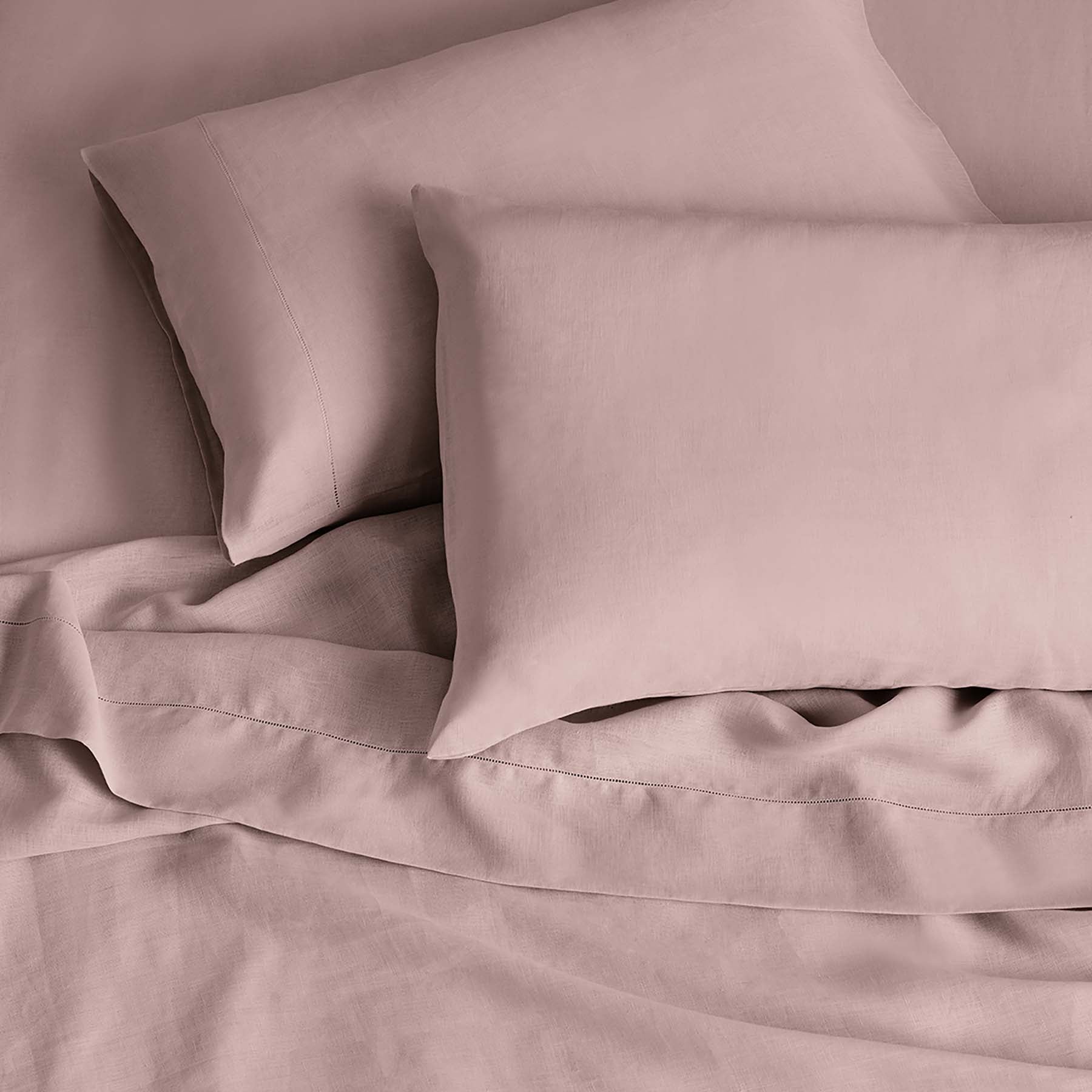Kings & Queens Vintage Linen Supreme Bundle Set in Mauve Pillowcase Set