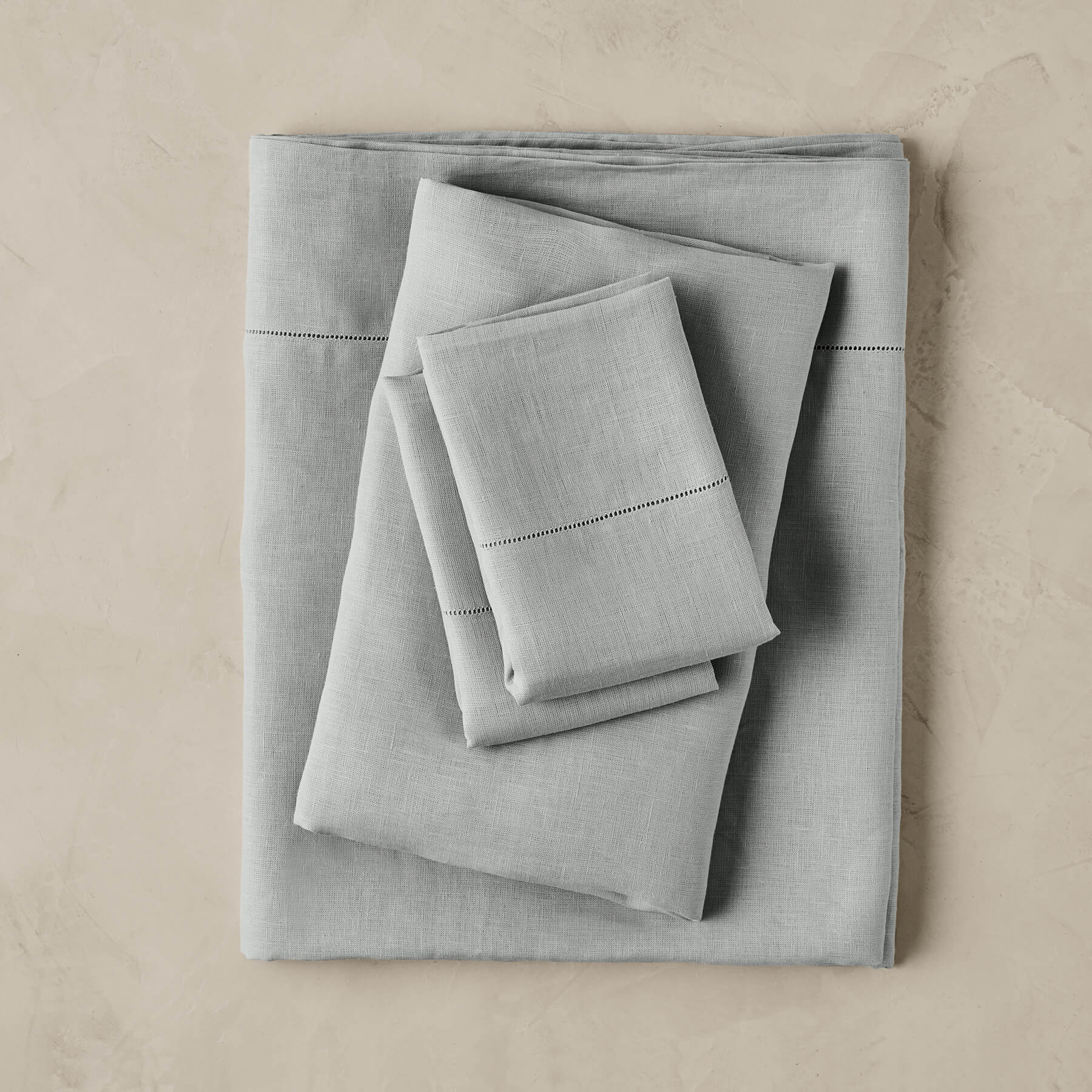 Kings & Queens Vintage Linen Sheet Set in Tin Bedding Set