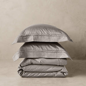 Kings & Queens Egyptian Cotton Classic Hemstitch Duvet Cover Set in Mushroom Bedding Set