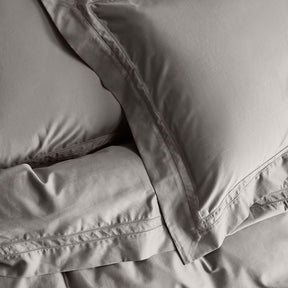 Kings & Queens Egyptian Cotton Classic Hemstitch Supreme Bundle Set in Mushroom Top of Bed