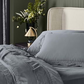 Kings & Queens Egyptian Cotton Classic Hemstitch Starter Bundle Set in Slate Side View