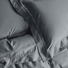 Kings & Queens Egyptian Cotton Classic Hemstitch Starter Bundle Set in Slate Top Bed