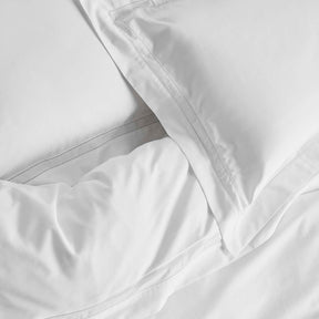 Kings & Queens Egyptian Cotton Classic Hemstitch Supreme Bundle Set in White Top of Bed