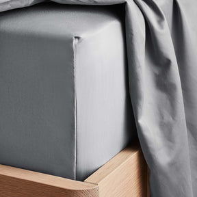 Kings & Queens Egyptian Cotton Classic Hemstitch Supreme Bundle Set in Grey Fitted Sheet