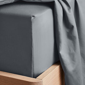 Kings & Queens Egyptian Cotton Classic Hemstitch Starter Bundle Set in Slate Fitted Sheet