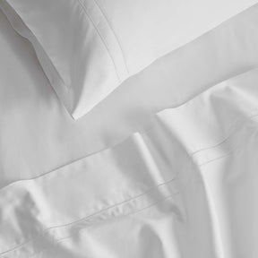 Kings & Queens Egyptian Cotton Classic Hemstitch Supreme Bundle Set in White Fabric Detail Sheet