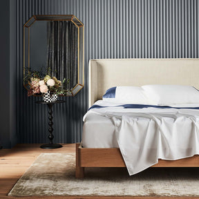 Kings & Queens Egyptian Cotton Signature Cuff Supreme Bundle Set in Atlantic Front View Sheet