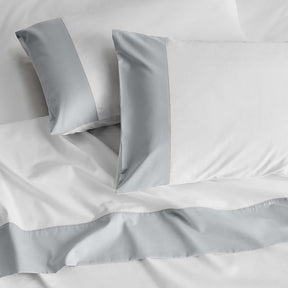 Kings & Queens Egyptian Cotton Signature Cuff Sheet Set in Cloud Pillowcase Set